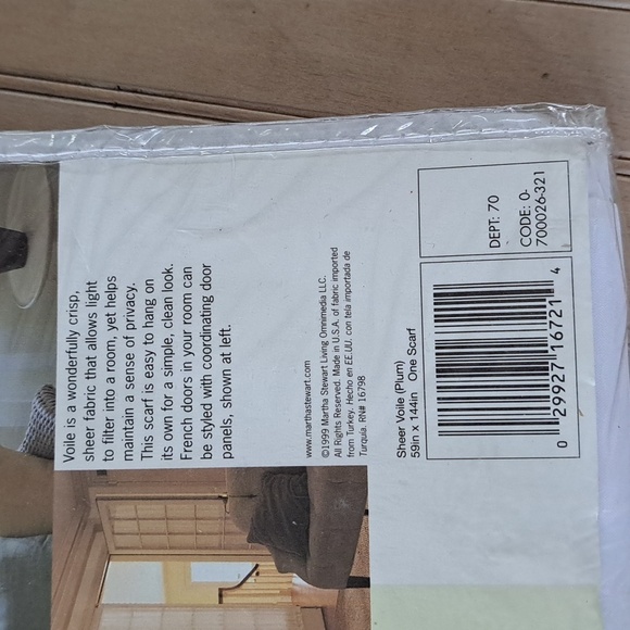 Marth Stewart Everyday Sheer Voile Window Curtains Scarves 59"X144" - Picture 4 of 5